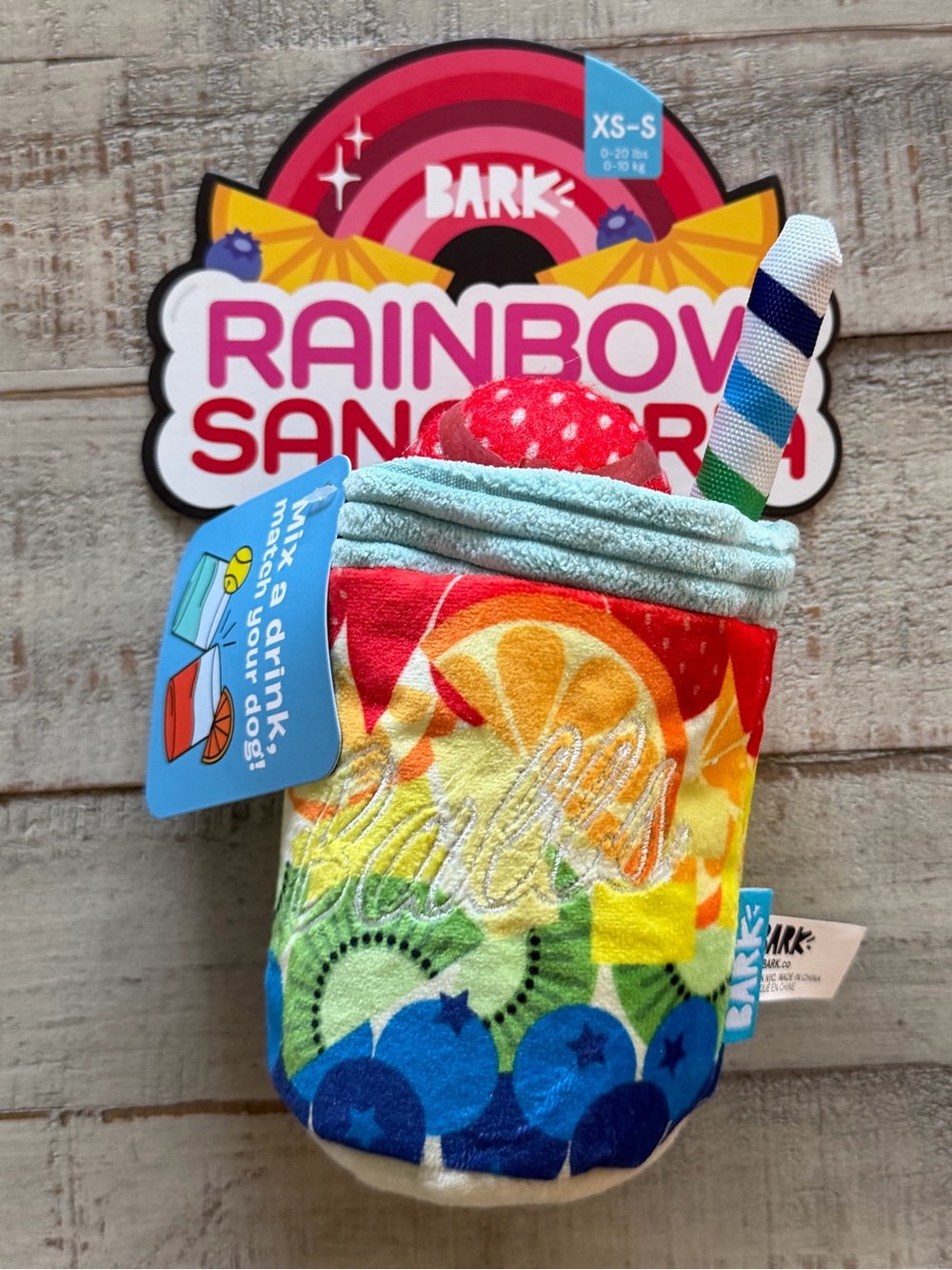 BarkBox Rainbow Sangrrria Dog Toy